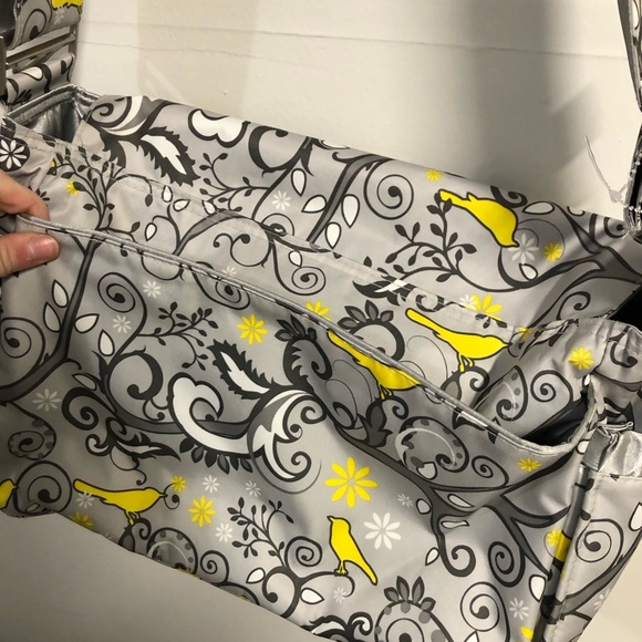 Ju-Ju-Be BRAND NEW Floral Gray and Yellow Diaper Bag - Picture 14 of 14
